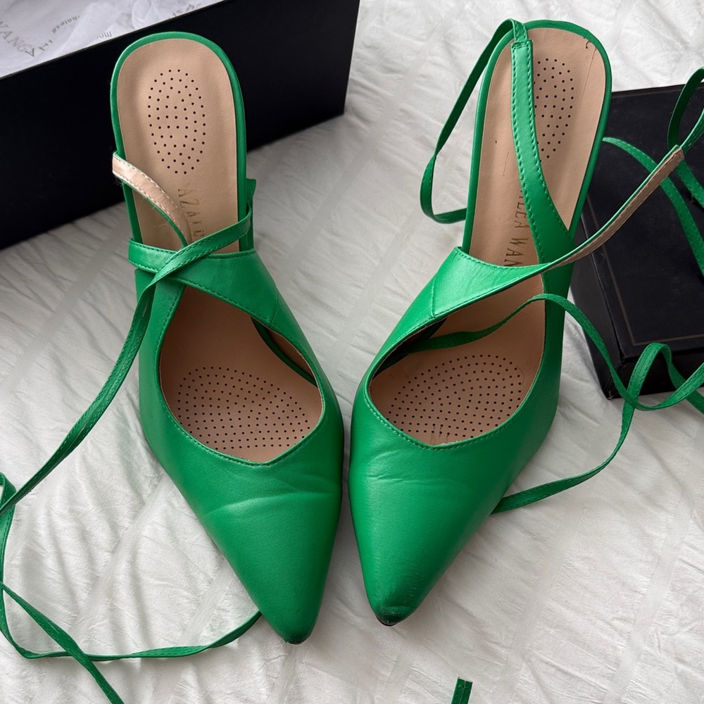 Chic Green Strappy Heels - Picture 4 of 9